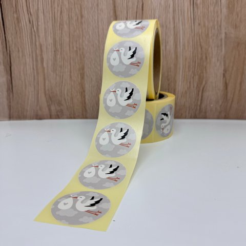 Aufkleber „Storch“ auf einer Rolle mit 500 Stück