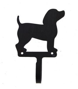 Hakenhund aus schwarzem Metall