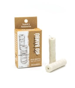 Refills Natural silk dental floss with vegetable wax. 2 coils of 30 mt each. BioBamboo