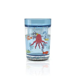Glitzerbecher "Unterwasserwelt" blau