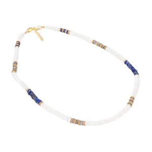 “Ihuicatl” ketting van witte opaal, lapis en labradoriet