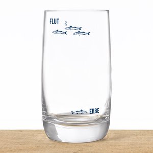 Longdrinkglas van kristal “Ebb & Flow” – maritiem design, gemaakt in de EU
