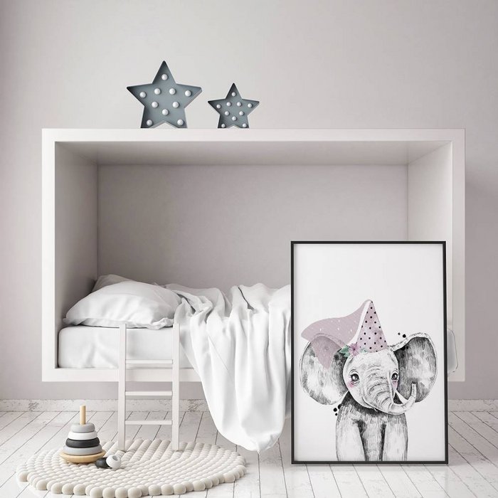 Olifant Kinderkamerposter Hoedje