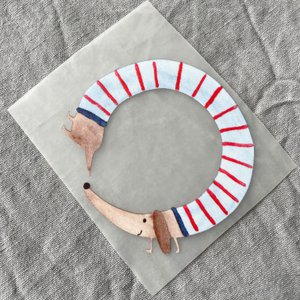 Iron-on picture dachshund, patch