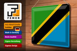 Tin Sign Flag of Tanzania 40x30cm Flag of Tanzania