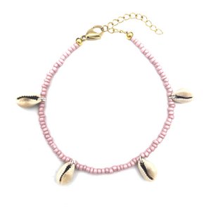 Anklet 4 shells pink