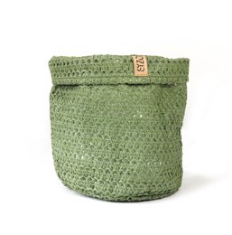 SIZO Knitted Paper Bag Olive med vandtæt biologisk nedbrydeligt for