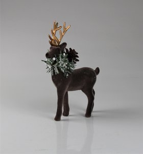 Hirsch braun m.Schal Flock 19cm VE:12