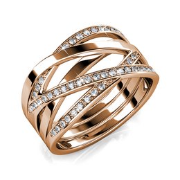 Bague Criss Cross - Of Rosé et Cristal