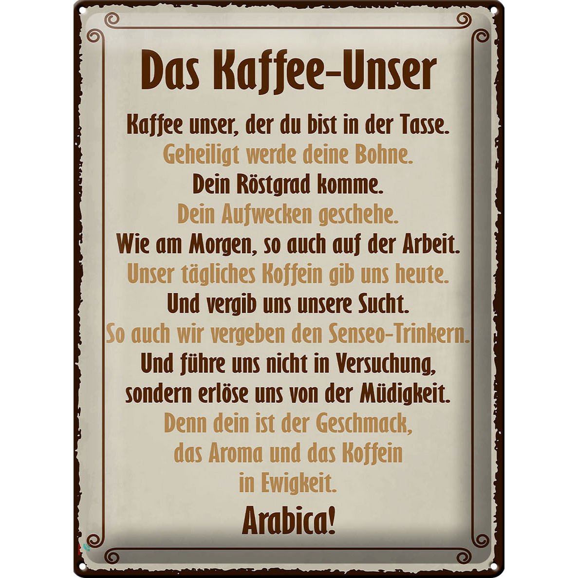 SRongmao Targa In Metallo Vintage 'All I Need Is A Cup Of Coffee And Jesus' – 20,3x30,5 Cm – Decorazione Da Parete