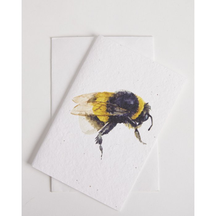 Honey Bee Plantable Note Card Printed on Wildflower Seed Paper