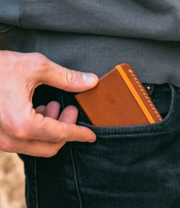 Camel leather card holder