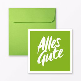 Glückwunschkarte "Alles Gute" quadratisch inkl. Umschlag