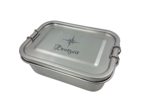 Brotdose "Piet", lunch box, Edelstahl, dicht, 800ml, Motiv Brotzeit