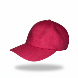  Pink linen baseball cap, soft minimalist curved visor design, statement accent headwear