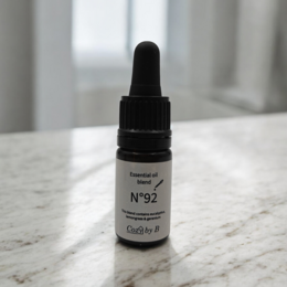 Essential oil blend with lemongrass, eucalyptus, and geranium scents. Relaxing and rejuvenating aroma.