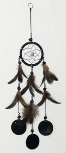 Dromenvanger 6 cm, "met schelpjes" zwart