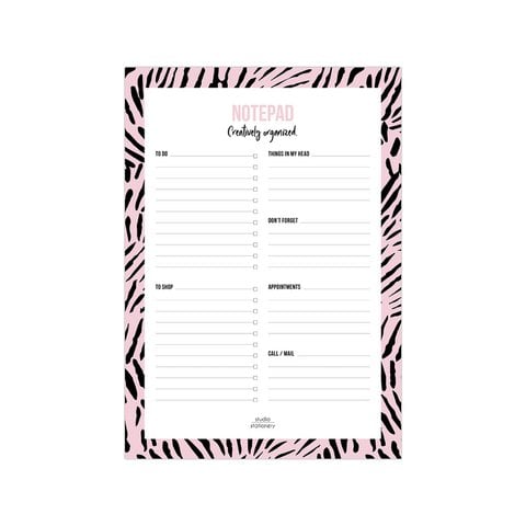 A5 Notepad Creatively Organized Pink leaves, per 5 pieces