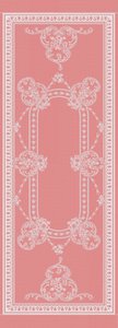 Linen table runner French melody - rose