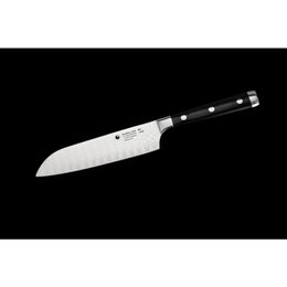 KATAHIRO ZEN 3-delt damask kokkekniv sæt - kokkekniv, santoku kniv, skærekniv med bambus magnetisk knivholder