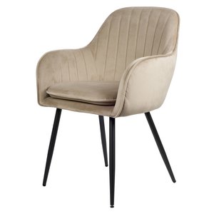 Viola Eetkamerstoel - Beige - Velvet