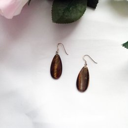 Boucles d'oreilles en argent sterling Tiger Eye, Tiger Eye Teardrops, Tiger Eye Drop Boucles d'oreilles, Boucles d'oreilles en pierres précieuses | par nlanlaVictory