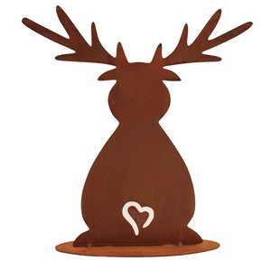 Kerstmis | Moose roest kerstdecoratie figuur | op vloerplaat