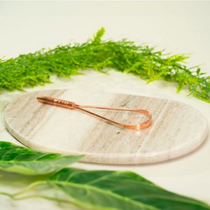 Tongschraper luxe, puur koper met 1 handgreep - 30 gr.