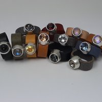 Leather ring SS39 Antique Silver Swarovski Element