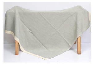 Babydecke, gestrickt, blau, 100 % Baumwolle