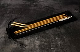 Set of 4 golden straws