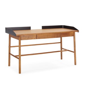 BUREAU 151X60X85 NATUURLIJK HOUT/ZWART METAAL TH2651000
