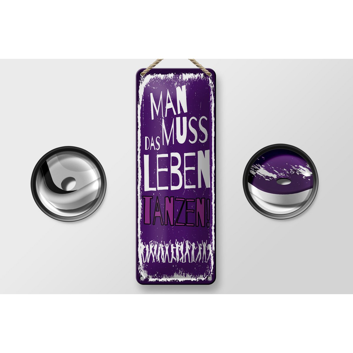 Blechschild Spruch 27x10 cm Man muss das Leben Tanzen Deko Schild