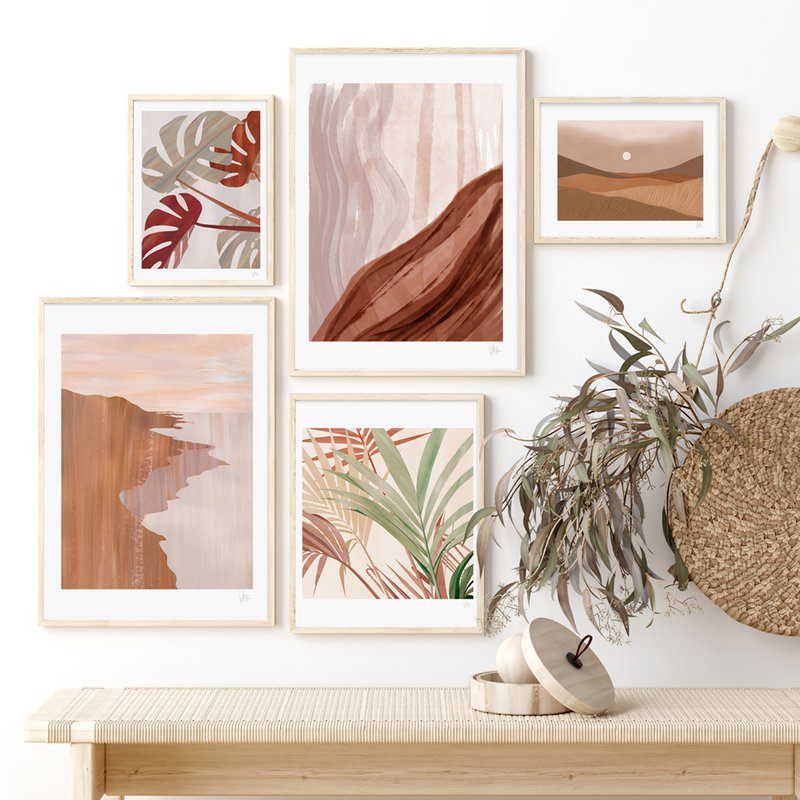 Warm Tone Layered Watercolour Art Print