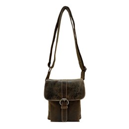 Læder skuldertaske Crossbody taske lavet i 3 farver buffalo læder - Kompakt taske ægte læder