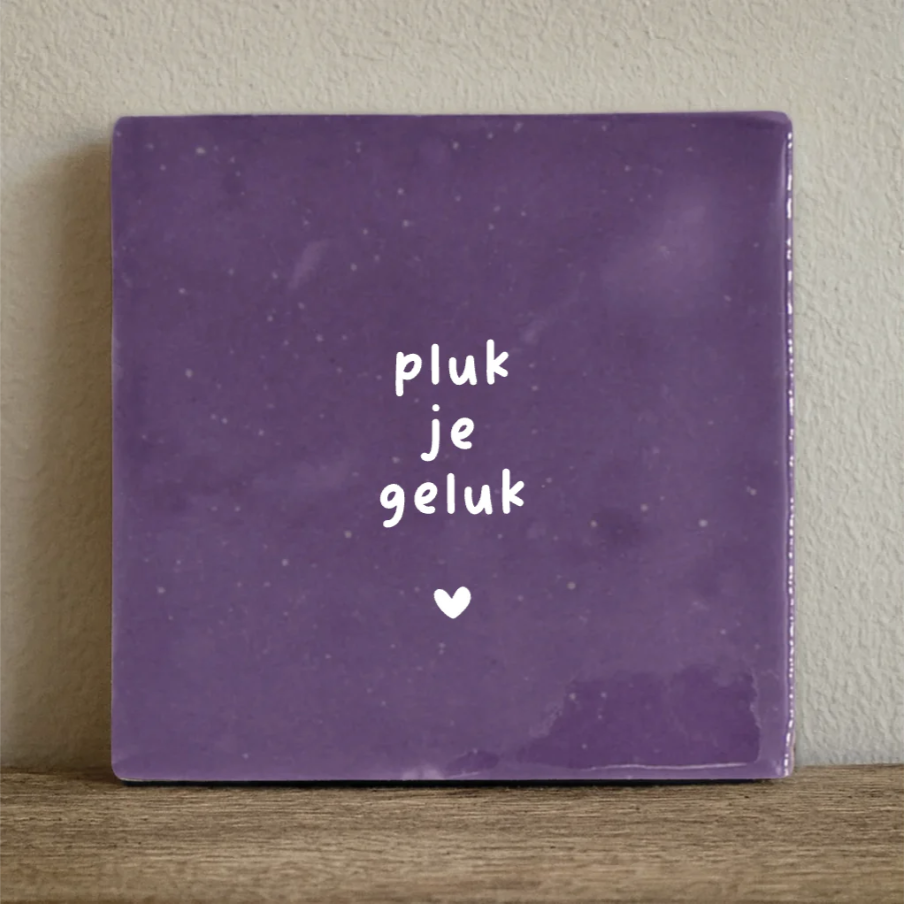 Tegeltje Geluk 10x10 cm - Perfect voor Thuis of als Cadeau