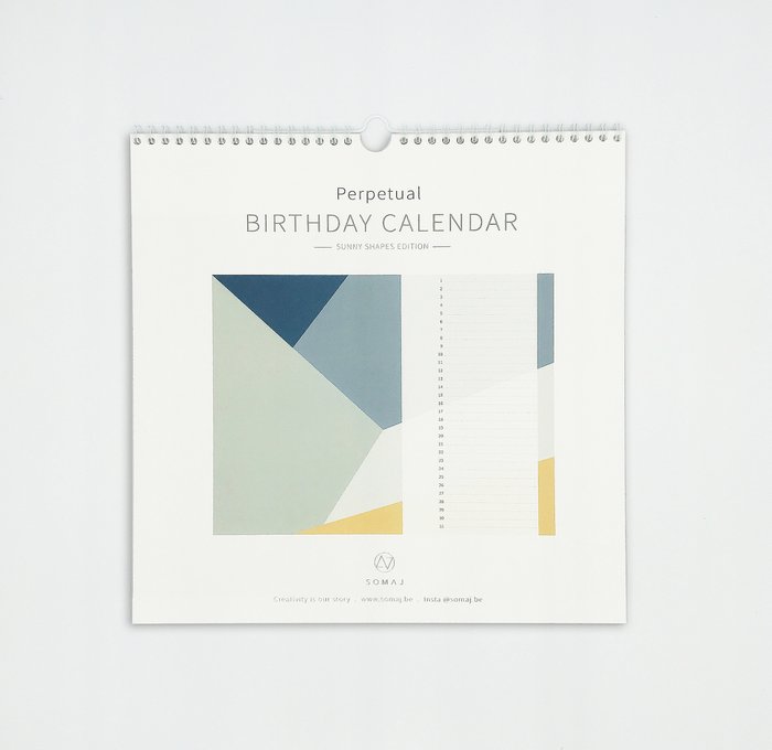 SUNNY SHAPES birthday calendar