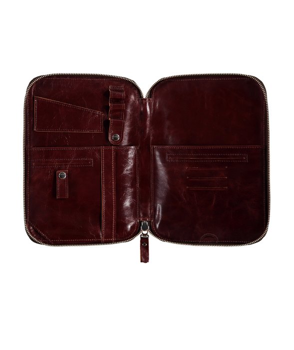 Madda lederen kantooretui - bordeaux rood