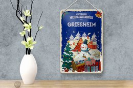 Blechschild Weihnachtsgrüße GRIESHEIM Geschenk Dekoration  12x18cm