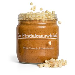 White chocolate peanut butter with a smooth, creamy texture. Contains peanuts and white chocolate for a delightful flavor.