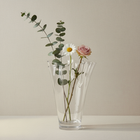 Vase glass wavy clear glass vase table vase translucent