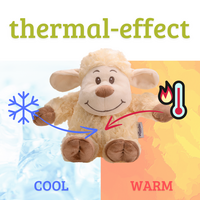 Heat cushion, the natural hot water bottle as a warm cuddly toy sheep large with organic millet filling and health herbs