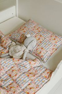 Baumwollstamm -Bettwäsche für Kinder „Sommergarten“ - Patchwork -Design, kleine Größe