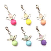 Guardian angel "Lena" keychain, 6-series set, silver-colored