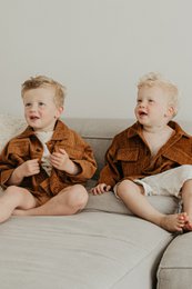 Veste oversize en velours côtelé - Rouille