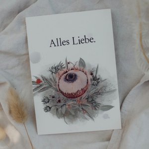 Stamped Postcard "Alles Liebe"