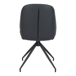 Monte Carlo Dining Chair - Black, PU Leather, Swivel - set of 2