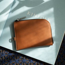 Brown Leather Zip Wallet on Chain for Men and Women