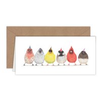 Cute Party Birds - Birthday Card - 21x10cm