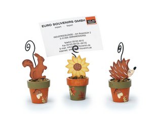 Wooden memo holder "flower pot"